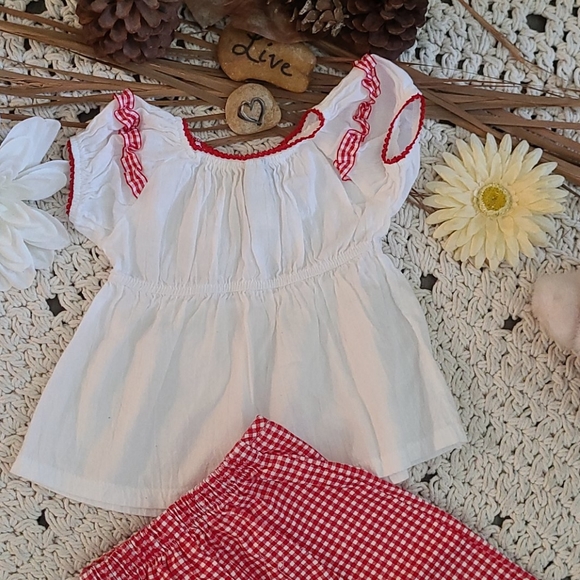 NWOT BO HO RED WHITE 2 PIECE SET PLAID MULTI 3T - Picture 13 of 16